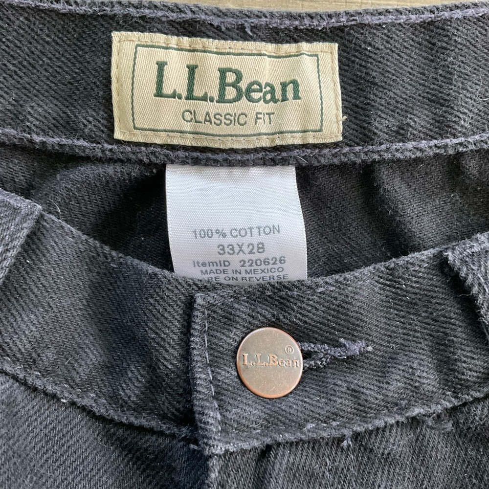 33x28 LL Bean Double L Classic Fit Denim Jeans Mens Black 100% Cotton 220626 - Picture 4 of 11